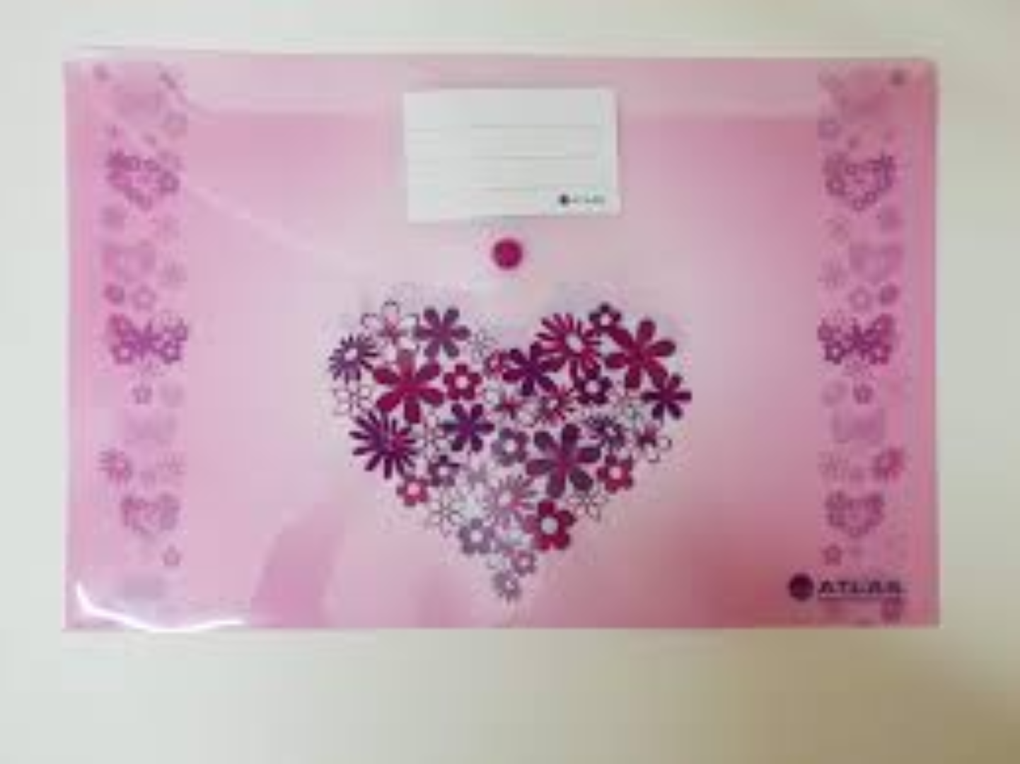 Atlas Document bag LovBoquet with pink hearts FS-PK AS-F1004LB6